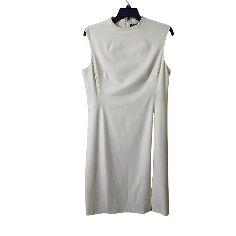 Lauren Ralph Lauren Etcetera Oyster White Sleeveless Mini Dress 14 t